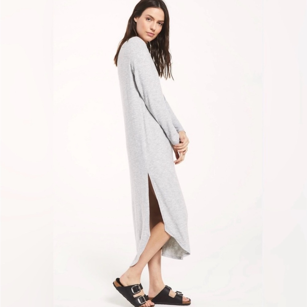Z Supply Heathered Gray Slub Dress Small
